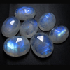 15x19.5 -18x21.5 mm - 7pcs - AAA high Quality Rainbow Moonstone Super Sparkle Rose Cut Oval Shape Faceted -Each Pcs Full Flashy Gorgeous Fire
